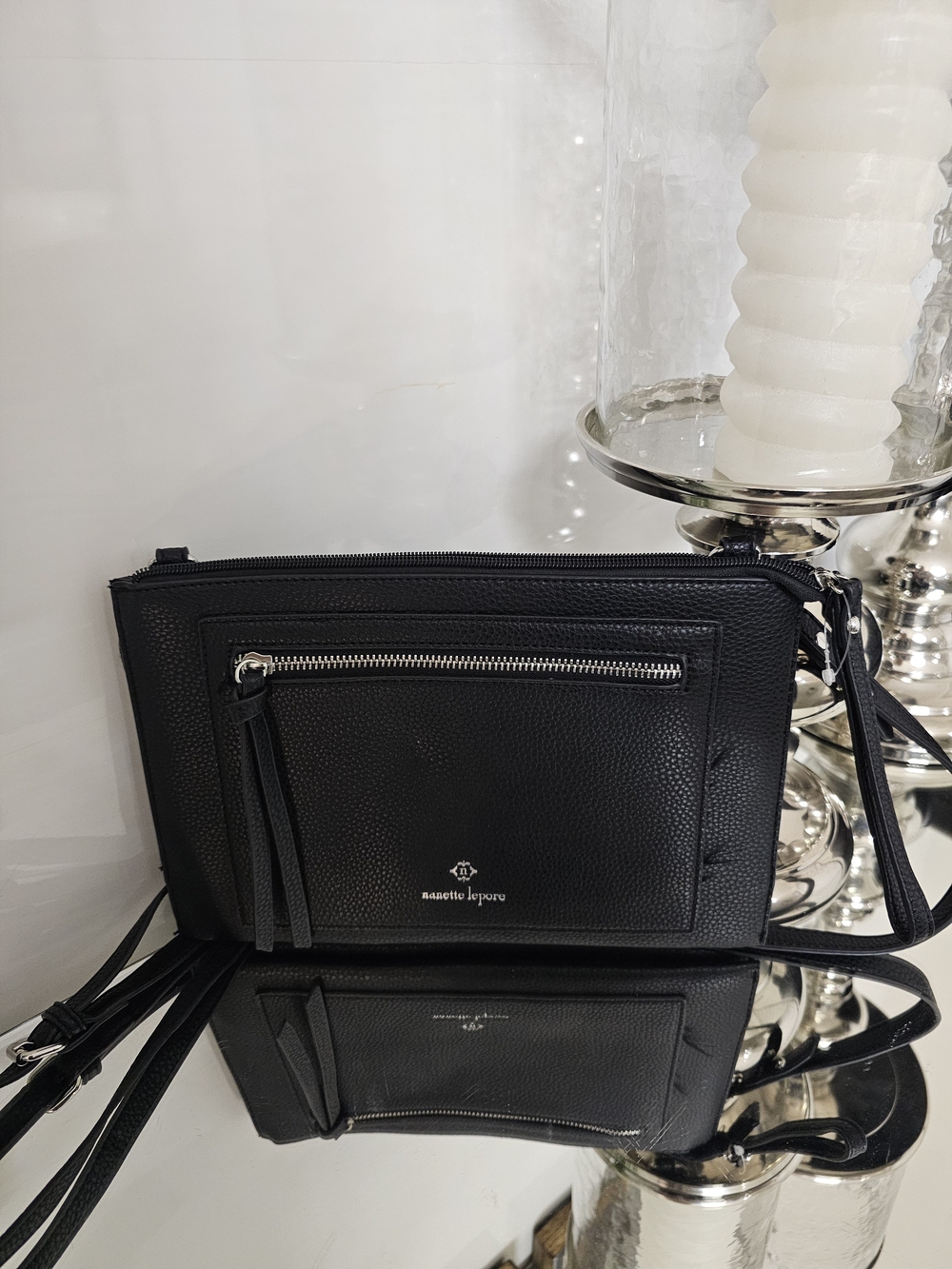 Nanette Lepore Black Interior Zip Pouch